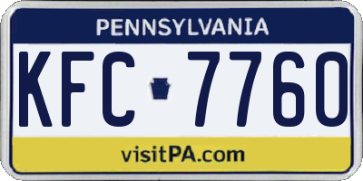 PA license plate KFC7760
