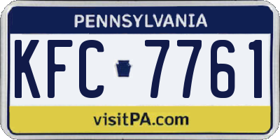 PA license plate KFC7761
