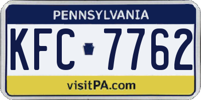 PA license plate KFC7762