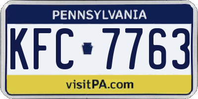 PA license plate KFC7763