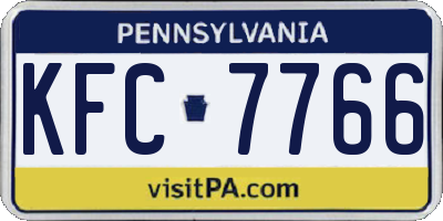 PA license plate KFC7766
