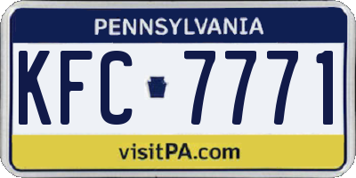 PA license plate KFC7771