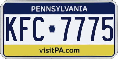 PA license plate KFC7775