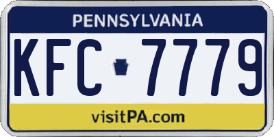 PA license plate KFC7779