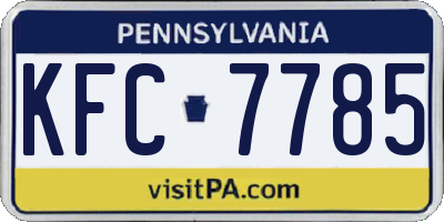 PA license plate KFC7785