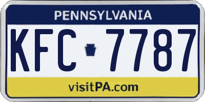 PA license plate KFC7787