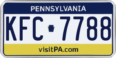 PA license plate KFC7788