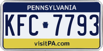 PA license plate KFC7793