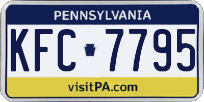 PA license plate KFC7795
