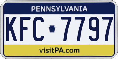 PA license plate KFC7797