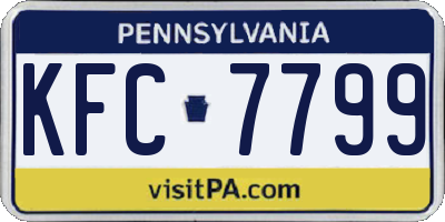 PA license plate KFC7799