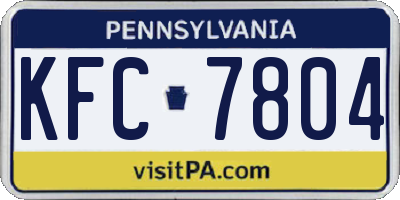 PA license plate KFC7804