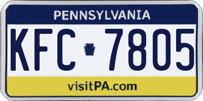 PA license plate KFC7805