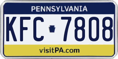 PA license plate KFC7808