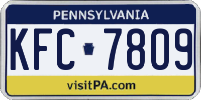 PA license plate KFC7809