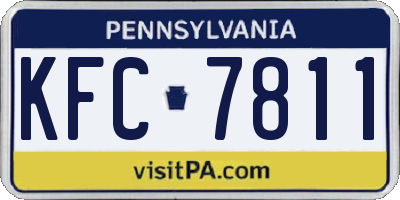 PA license plate KFC7811