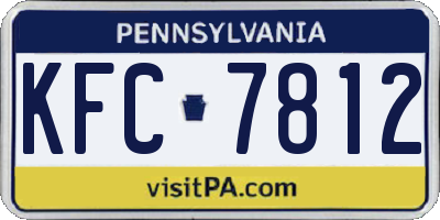 PA license plate KFC7812