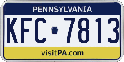 PA license plate KFC7813