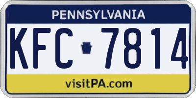 PA license plate KFC7814
