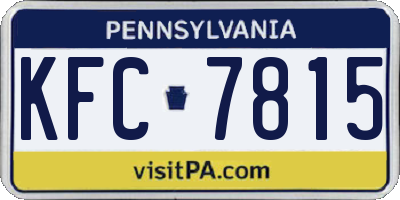 PA license plate KFC7815