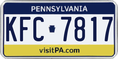 PA license plate KFC7817