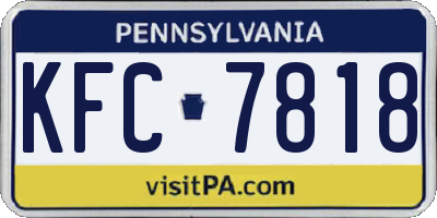 PA license plate KFC7818
