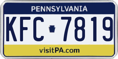PA license plate KFC7819