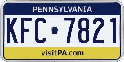 PA license plate KFC7821