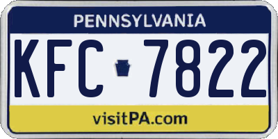 PA license plate KFC7822