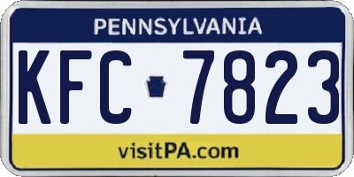 PA license plate KFC7823