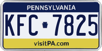 PA license plate KFC7825