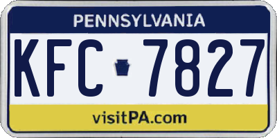 PA license plate KFC7827
