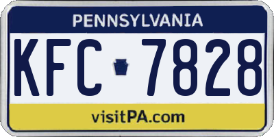 PA license plate KFC7828