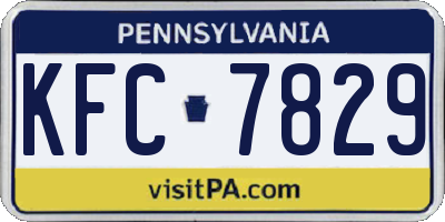 PA license plate KFC7829