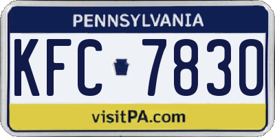 PA license plate KFC7830