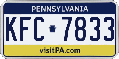 PA license plate KFC7833