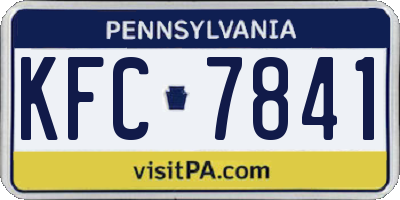 PA license plate KFC7841