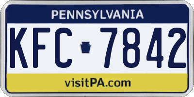 PA license plate KFC7842