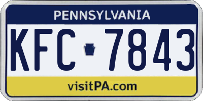 PA license plate KFC7843