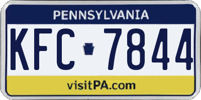 PA license plate KFC7844