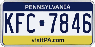 PA license plate KFC7846