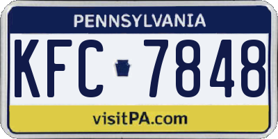 PA license plate KFC7848