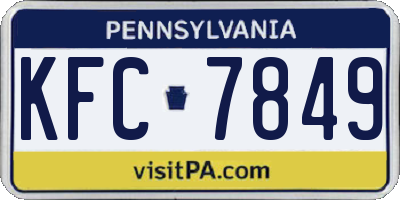 PA license plate KFC7849