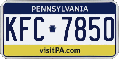 PA license plate KFC7850