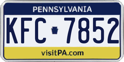 PA license plate KFC7852
