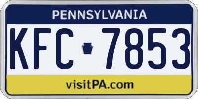 PA license plate KFC7853
