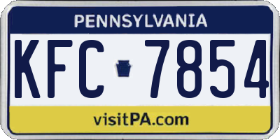 PA license plate KFC7854