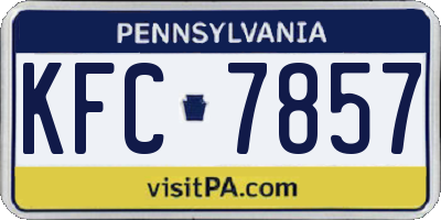 PA license plate KFC7857