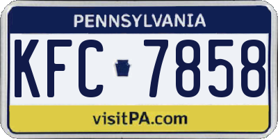 PA license plate KFC7858