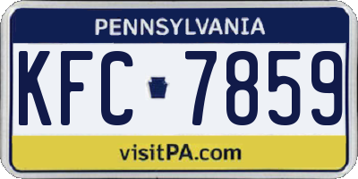 PA license plate KFC7859